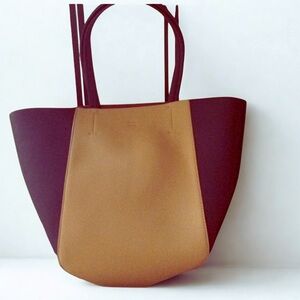 Black & Beige Leather Bag